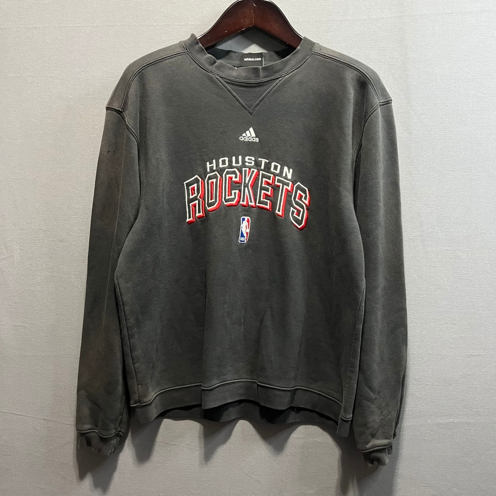 Adidas Houston Rockets NBA Sweatshirt Mens Medium Faded Black Crewneck R801A06